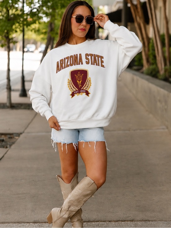 gameday couture Tops - Gameday Couture Arizona State Oversized Graphic Fleece Sweatshirt